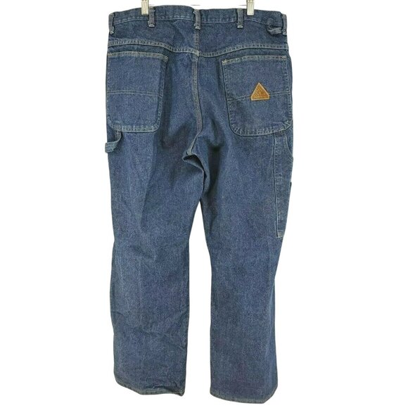 Bulwark Flame Resistant Jeans Men's Size 38/31 Dark Wash Carpenter - Picture 2 of 6